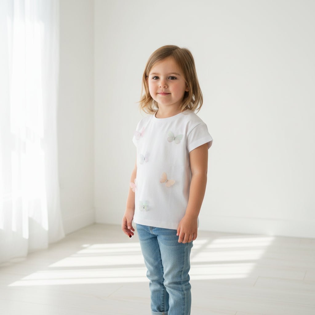 T-shirt in Cotone con Farfalle Colorate - Be Brave Boutique