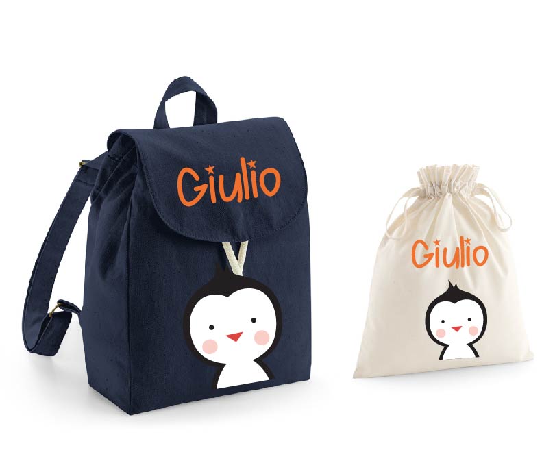 Mini Zaino Pinguino e sacchetto cambi - Be Brave Boutique