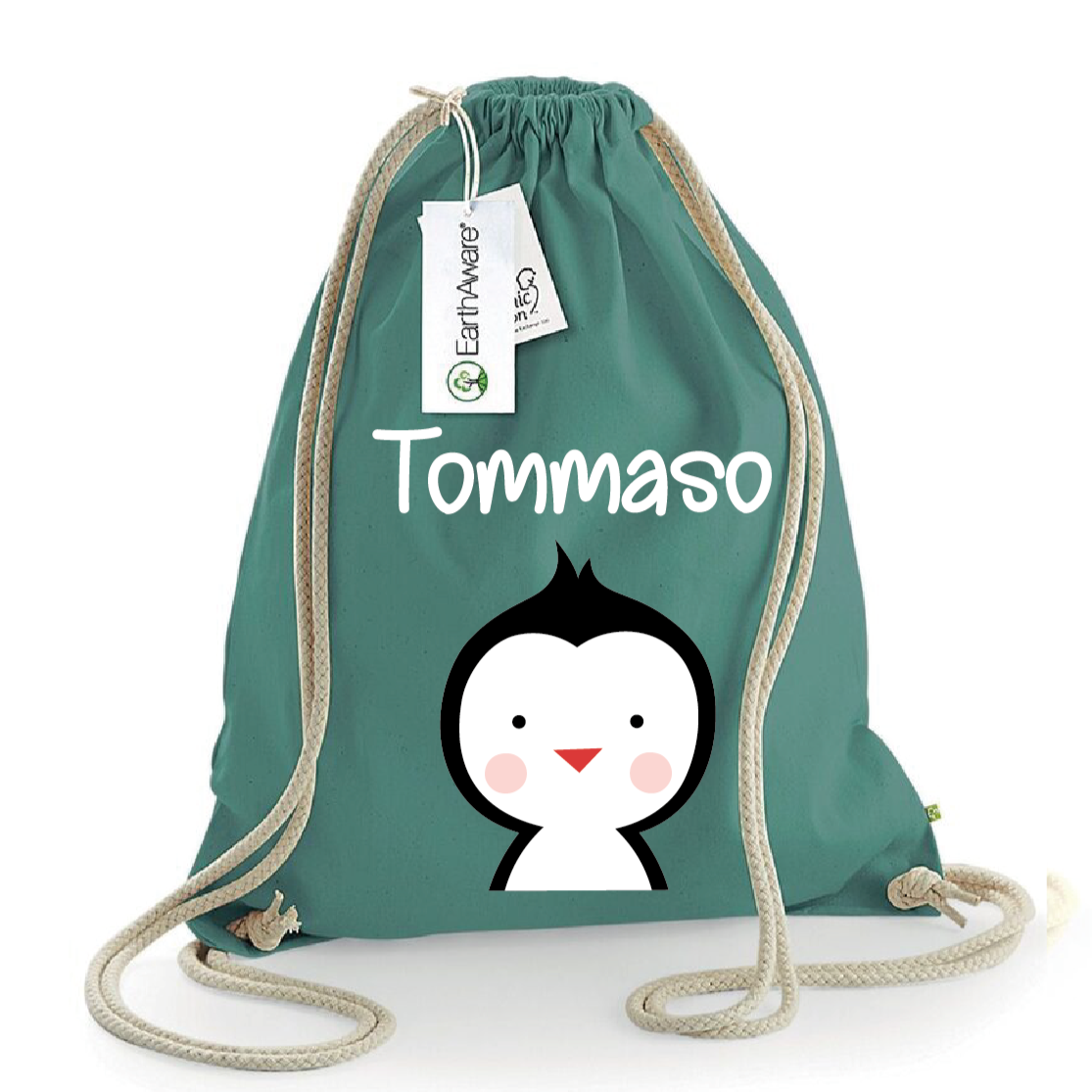 Zaino a sacca in cotone pesante Pinguino - Be Brave Boutique