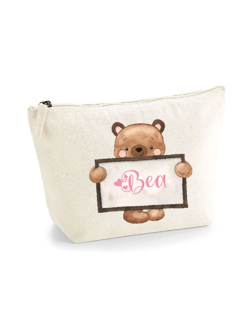Pochette in cotone organico personalizzabile Orsetto Lavagna - Be Brave Boutique