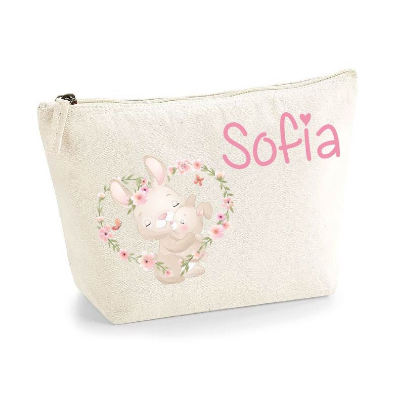 Pochette in cotone organico personalizzabile Dolce Coniglietto - Be Brave Boutique