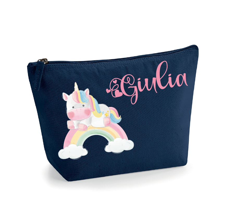 Pochette in cotone organico personalizzabile Unicorno Arcobaleno - Be Brave Boutique