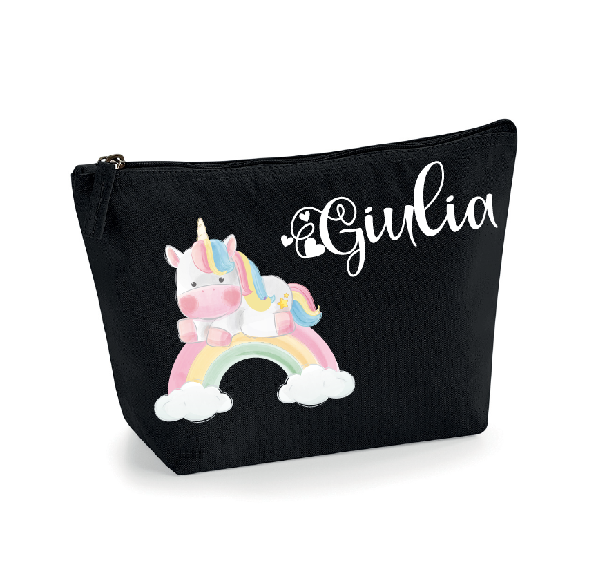 Pochette in cotone organico personalizzabile Unicorno Arcobaleno - Be Brave Boutique