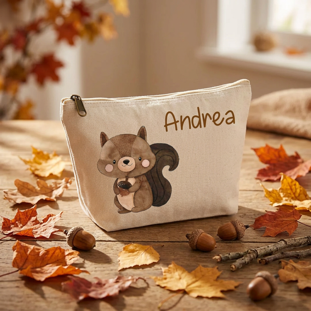 Pochette Neonato Personalizzata con Nome – Beauty Bambino Scoiattolo