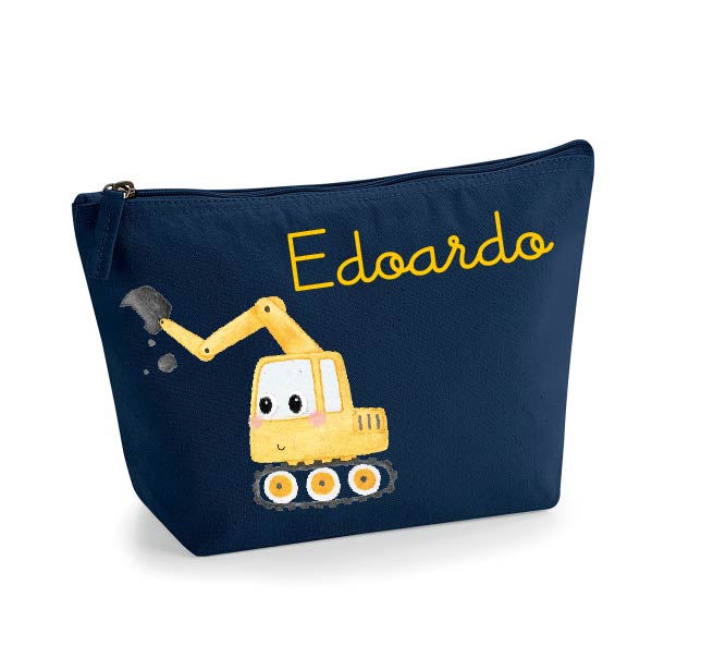 Pochette in cotone organico personalizzabile Escavatore - Be Brave Boutique