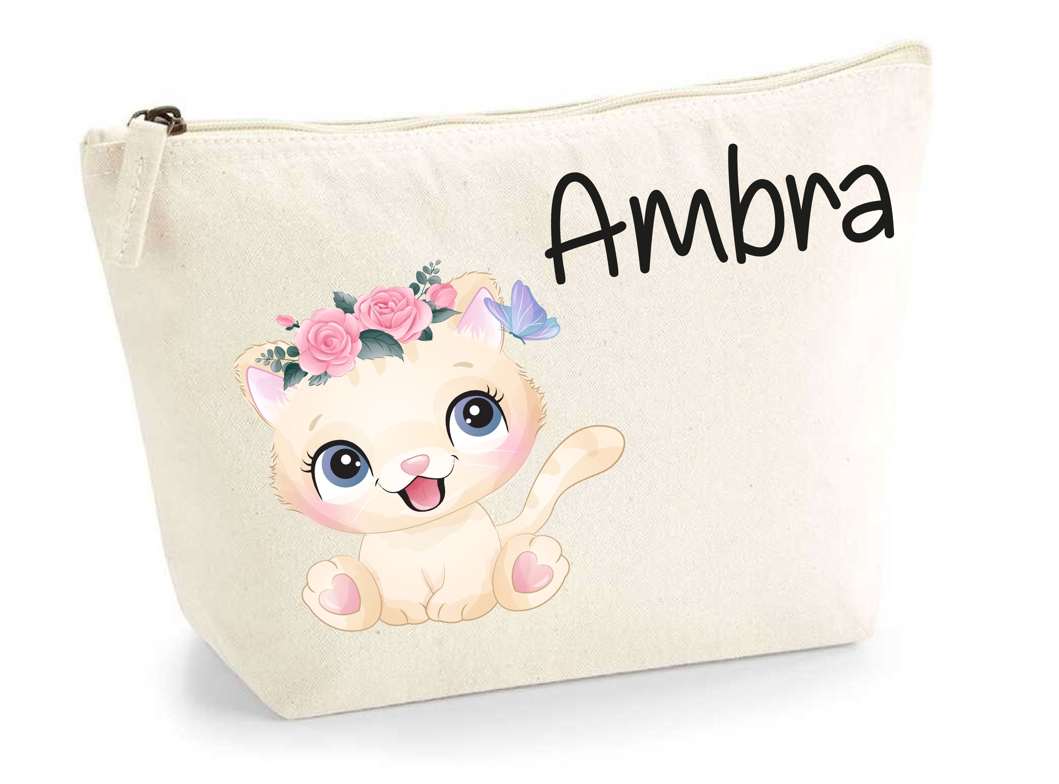 Pochette in cotone organico personalizzabile Gattina - Be Brave Boutique