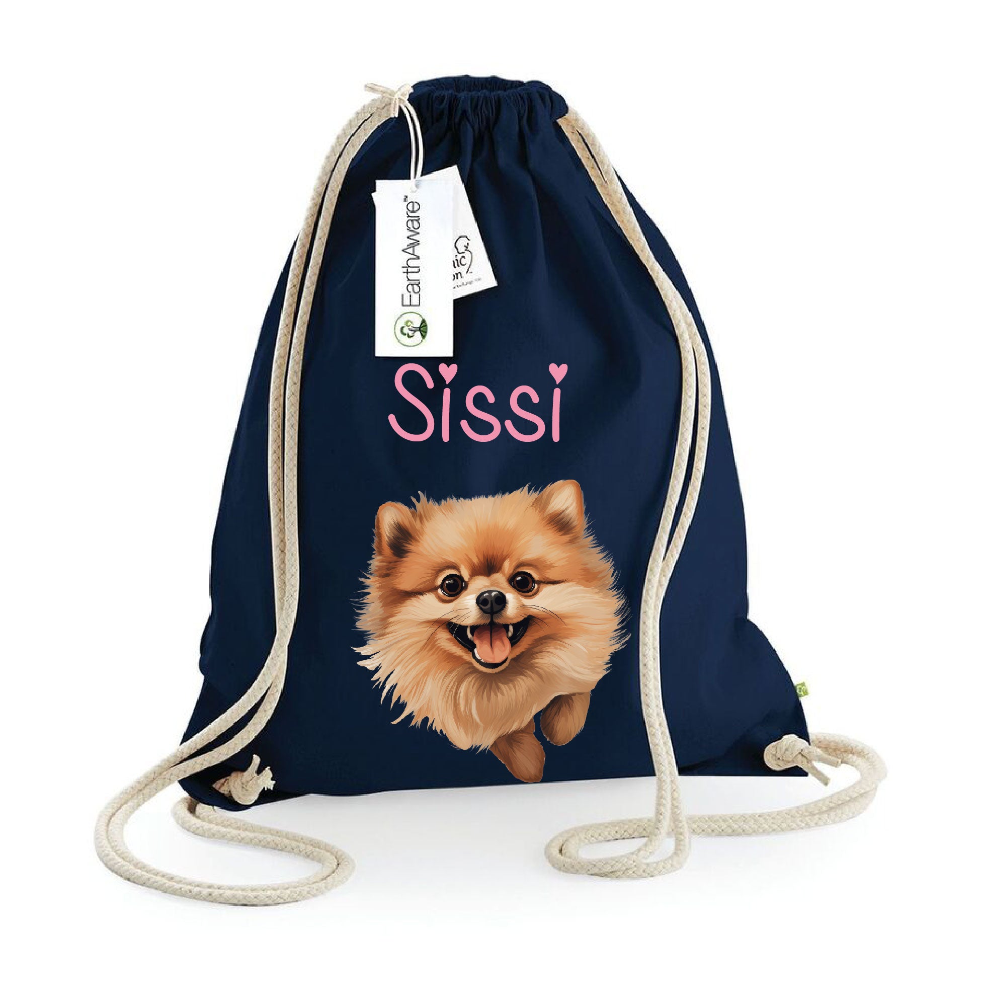 Sacca porta oggetti personalizzata cani Volpino pomerania - Be Brave Boutique