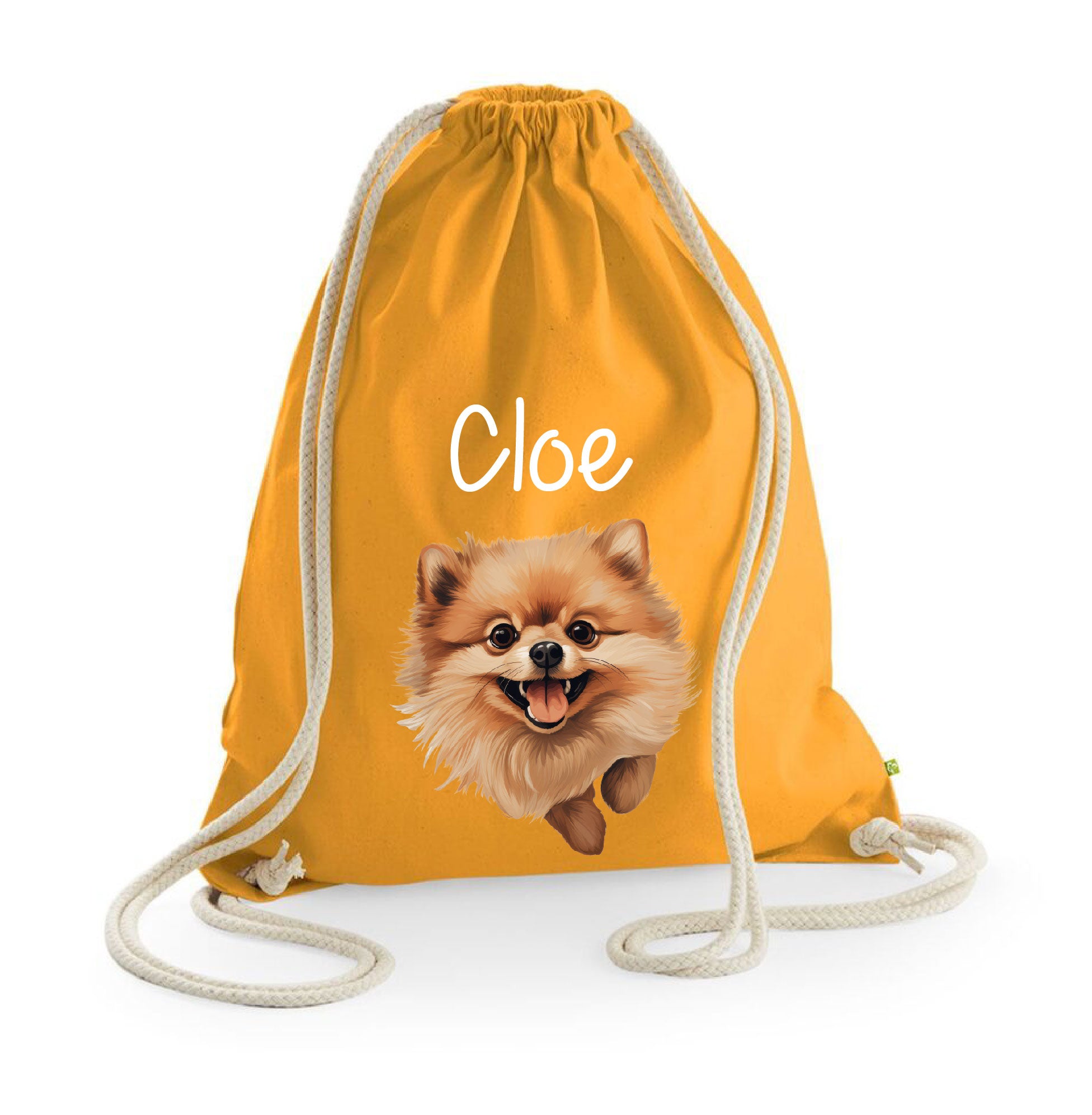 Sacca porta oggetti personalizzata cani Volpino pomerania - Be Brave Boutique