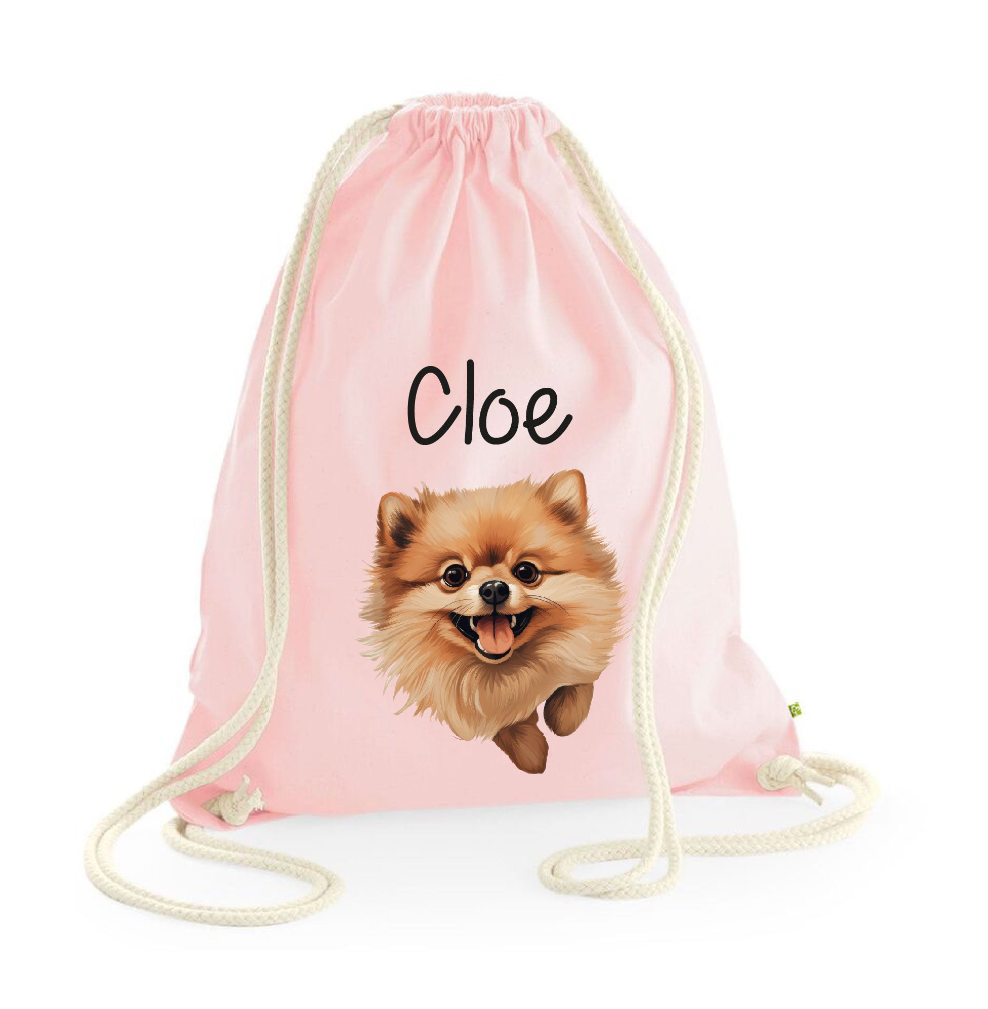 Sacca porta oggetti personalizzata cani Volpino pomerania - Be Brave Boutique