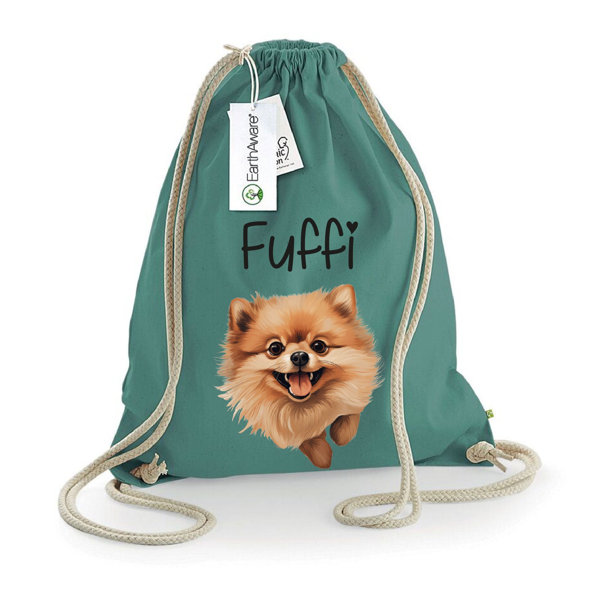 Sacca porta oggetti personalizzata cani Volpino pomerania - Be Brave Boutique