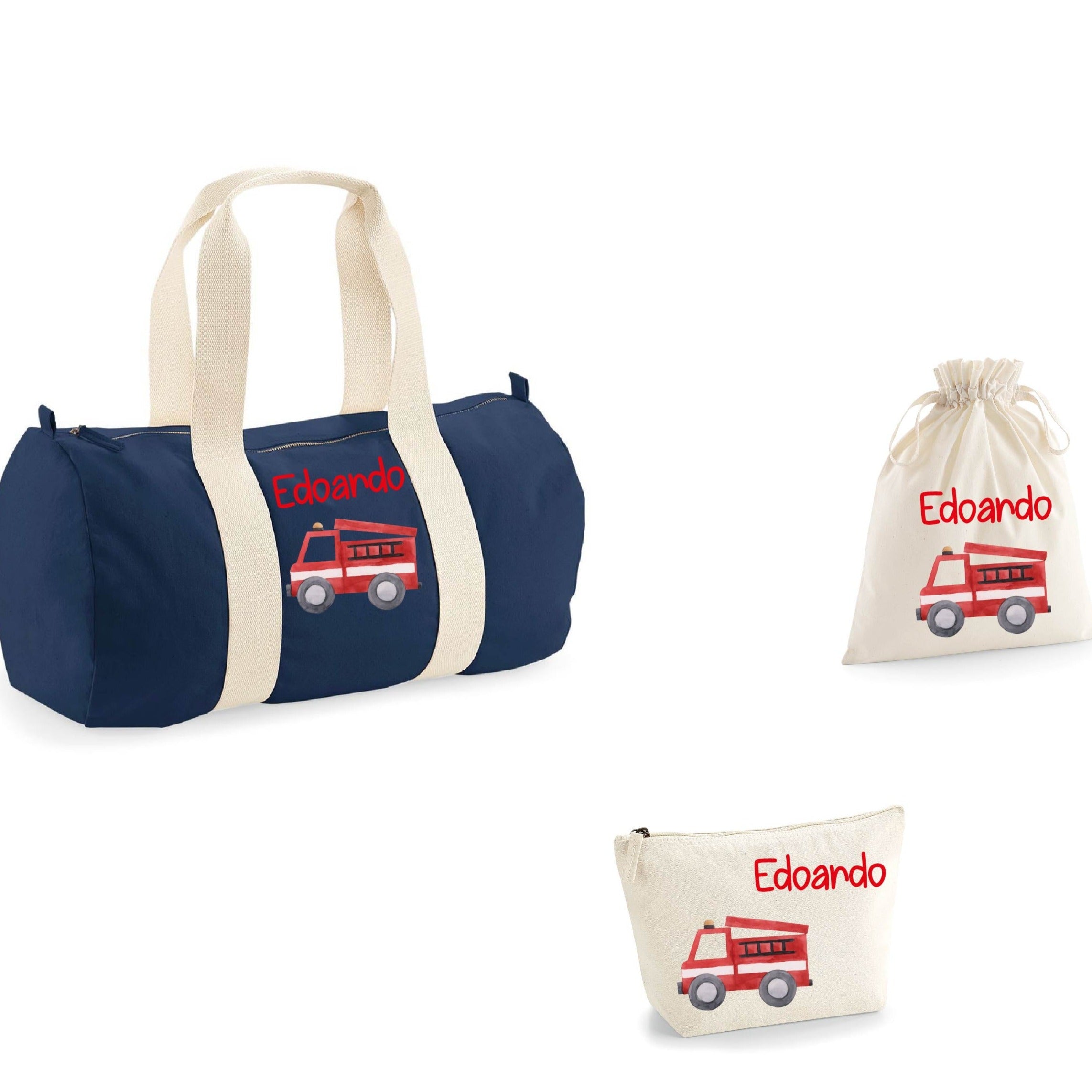 Borsone, pochette e sacchetto in cotone personalizzabile Pompieri - Be Brave Boutique