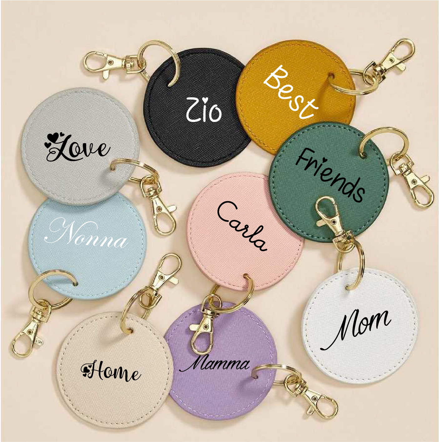 Portachiavi o tira zip tondo personalizzabile - Be Brave Boutique