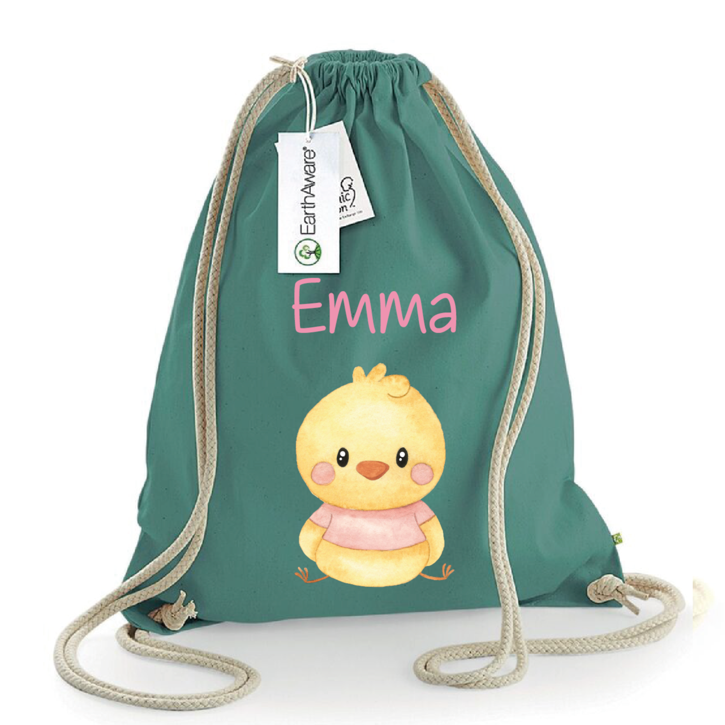 Zaino a sacca in cotone pesante Pulcino Rosa - Be Brave Boutique