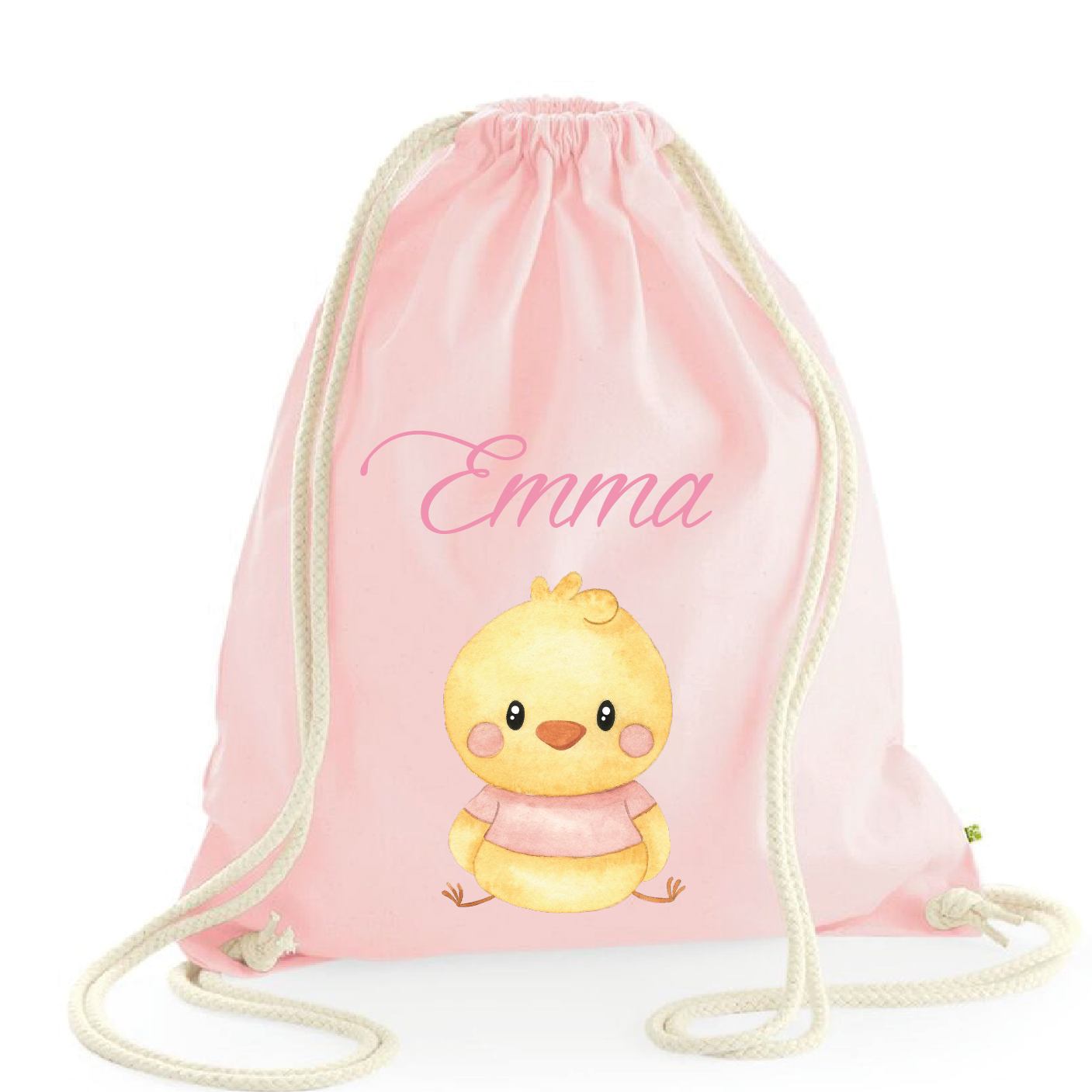 Zaino a sacca in cotone pesante Pulcino Rosa - Be Brave Boutique