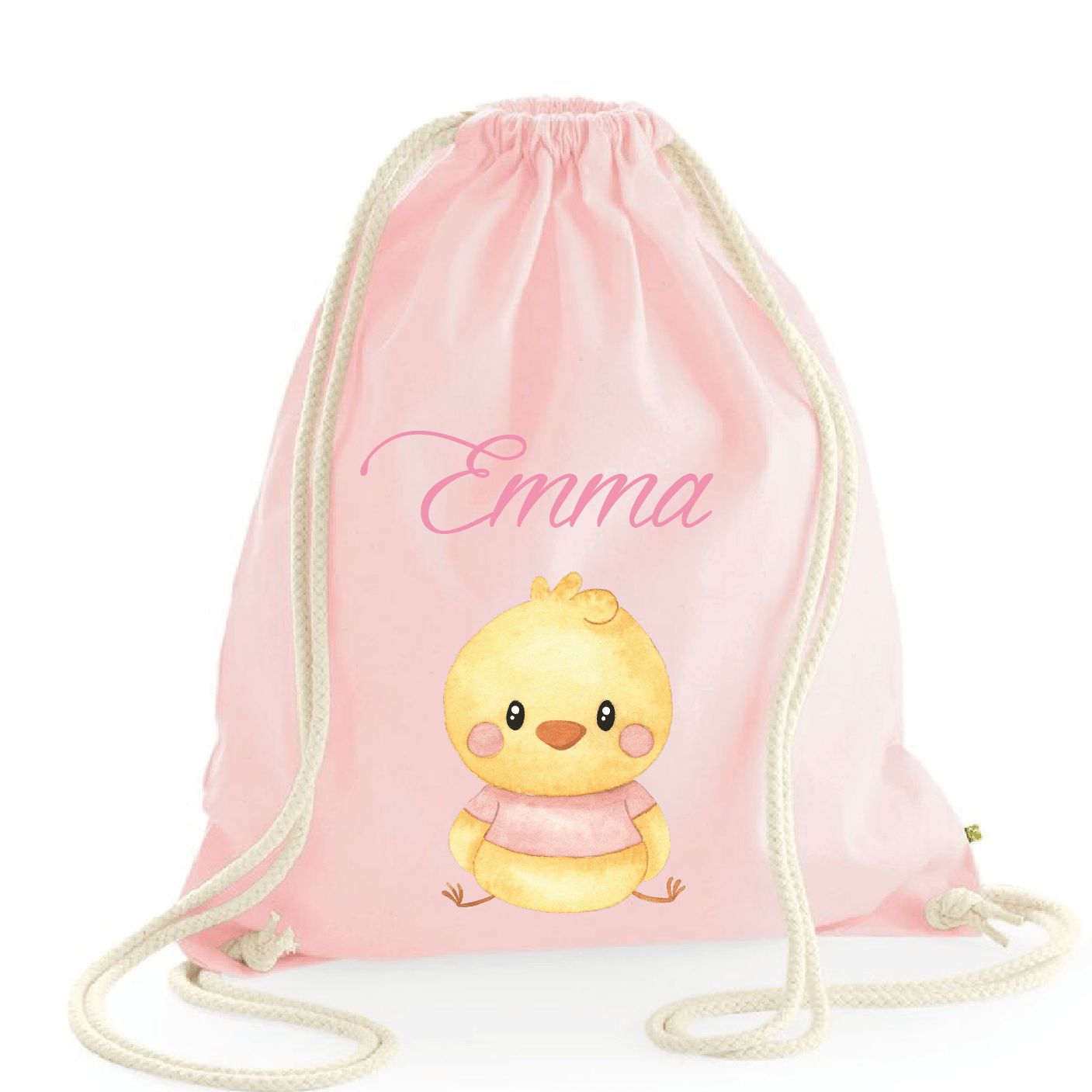 Zaino a sacca in cotone pesante Pulcino Rosa - Be Brave Boutique