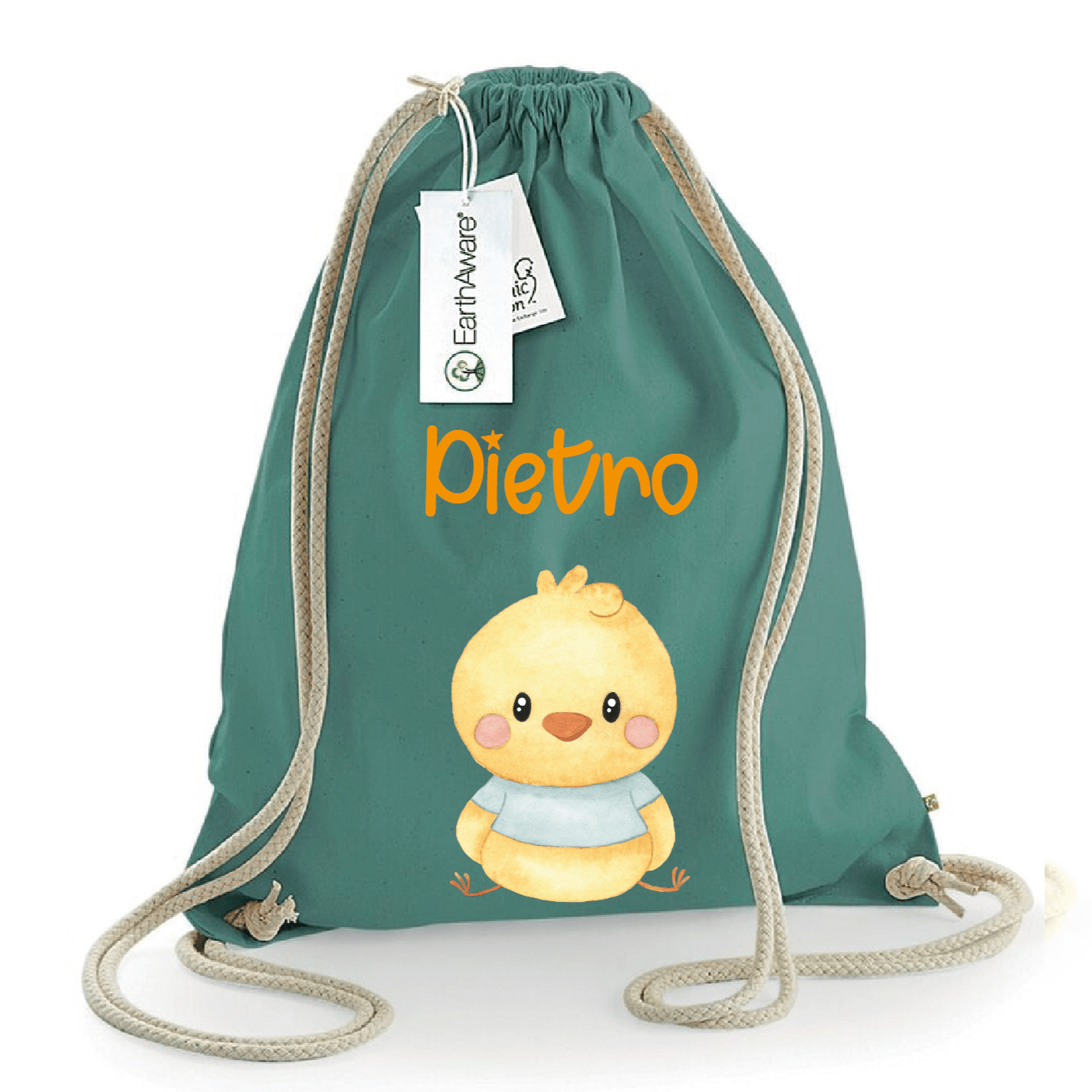 Zaino a sacca in cotone pesante Pulcino Azzurro - Be Brave Boutique