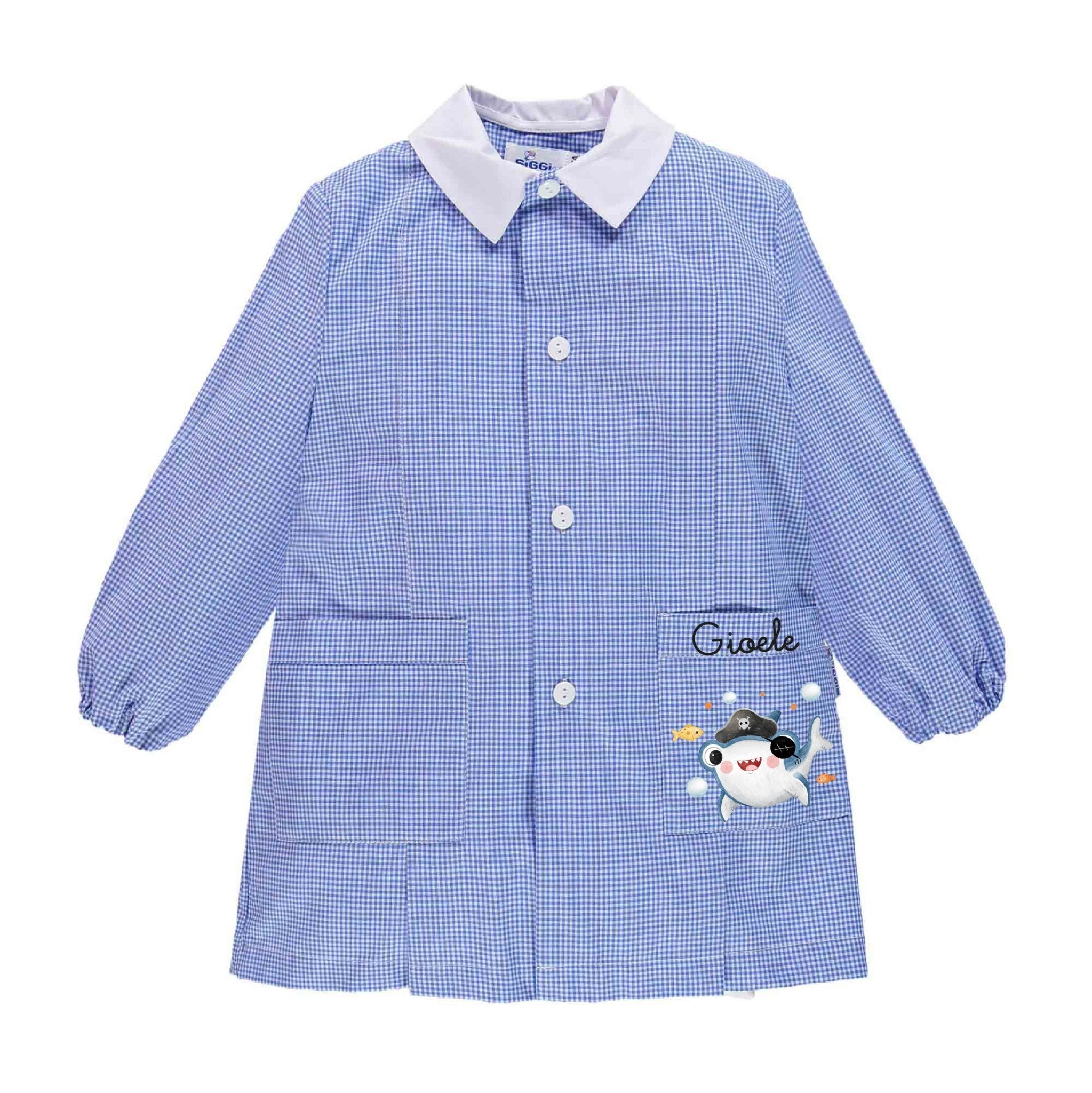 Grembiule Siggi Bimbo Personalizzabile con nome Baby Shark - Be Brave Boutique