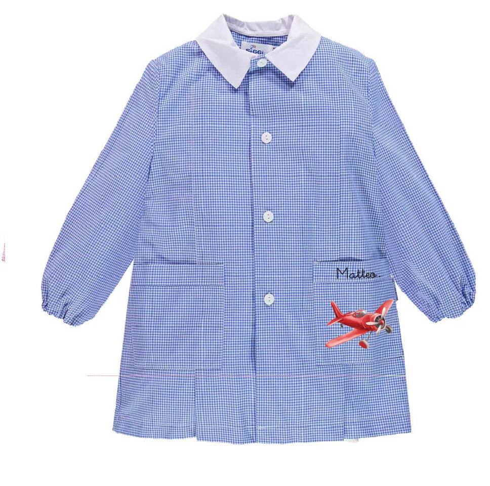 Grembiule Siggi Personalizzabile con nome e Aereo Rosso - Be Brave Boutique