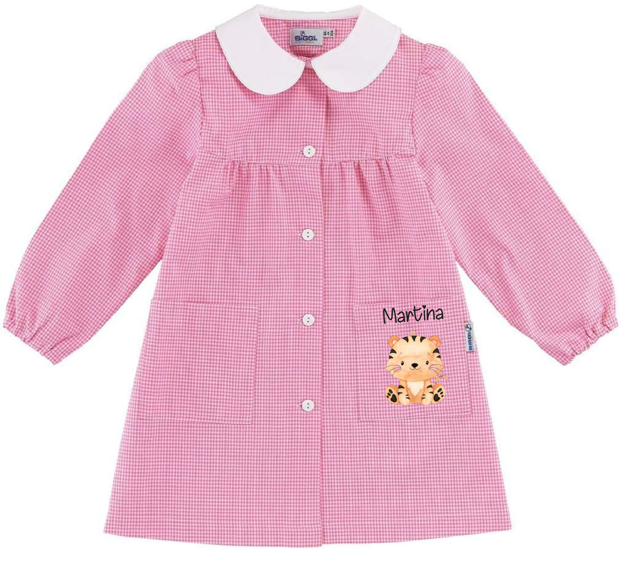 Grembiule Siggi Bimba Personalizzabile con nome e Tigrotto - Be Brave Boutique