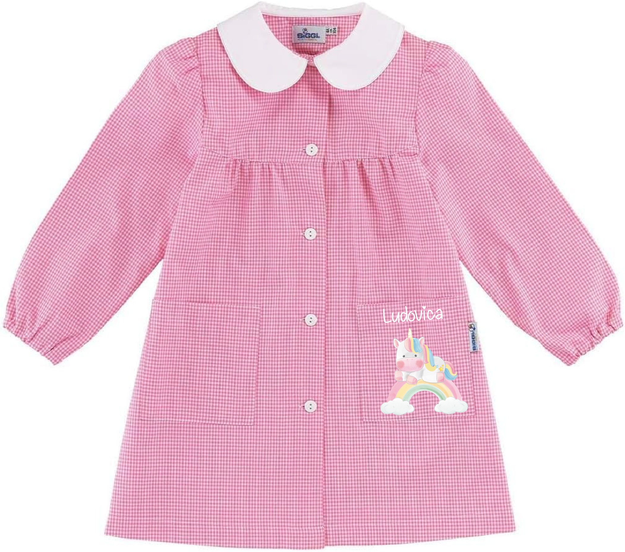 Grembiule Siggi Personalizzabile con nome e Unicorno Arcobaleno - Be Brave Boutique