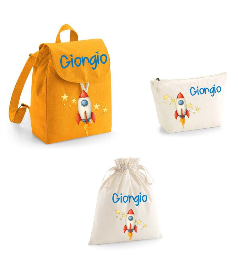 Set asilo Mini Zaino, Sacchetto cambi e beauty Razzo - Be Brave Boutique