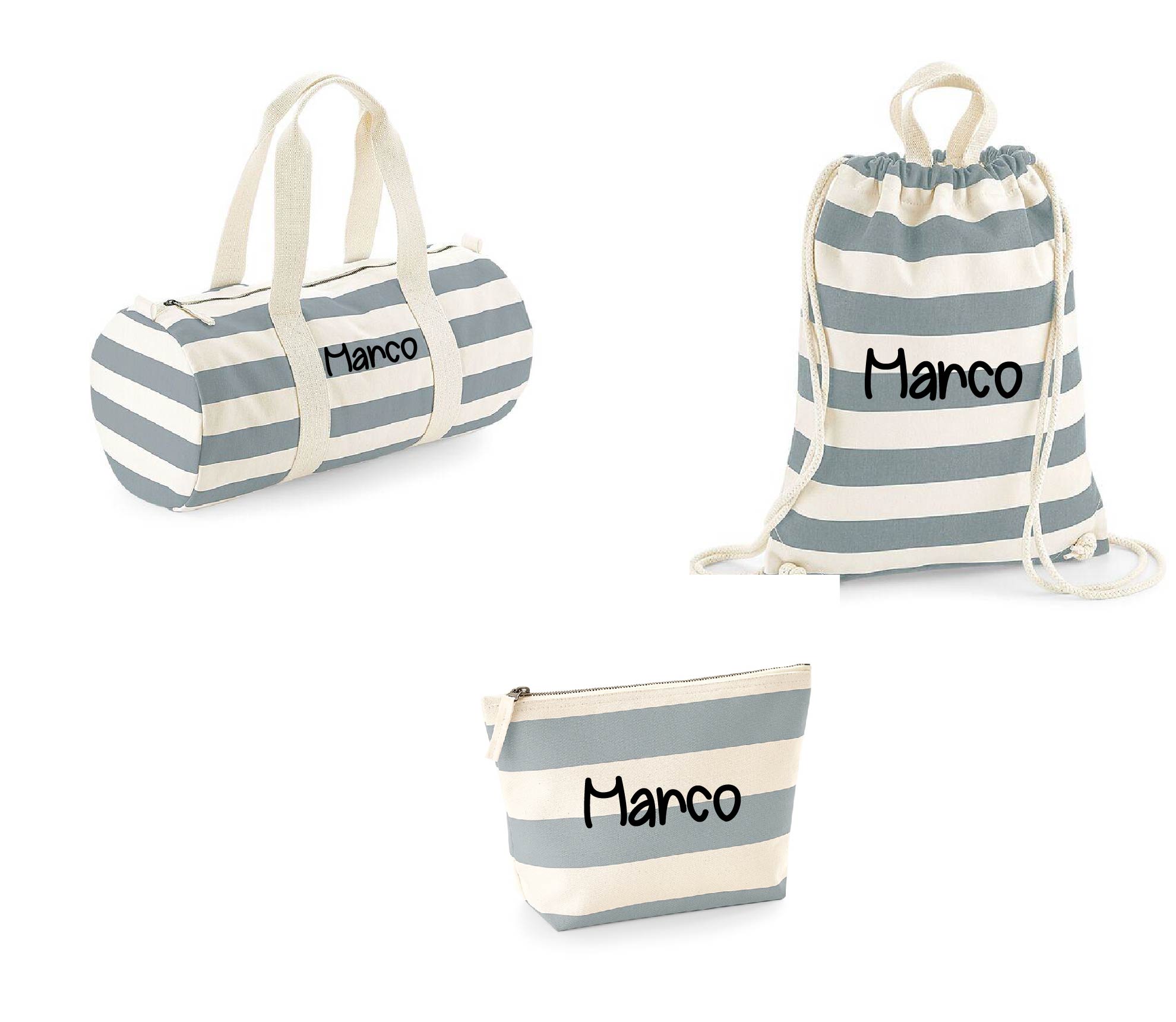 Set spiaggia Borsone, zaino e pochette personalizzabile - Be Brave Boutique
