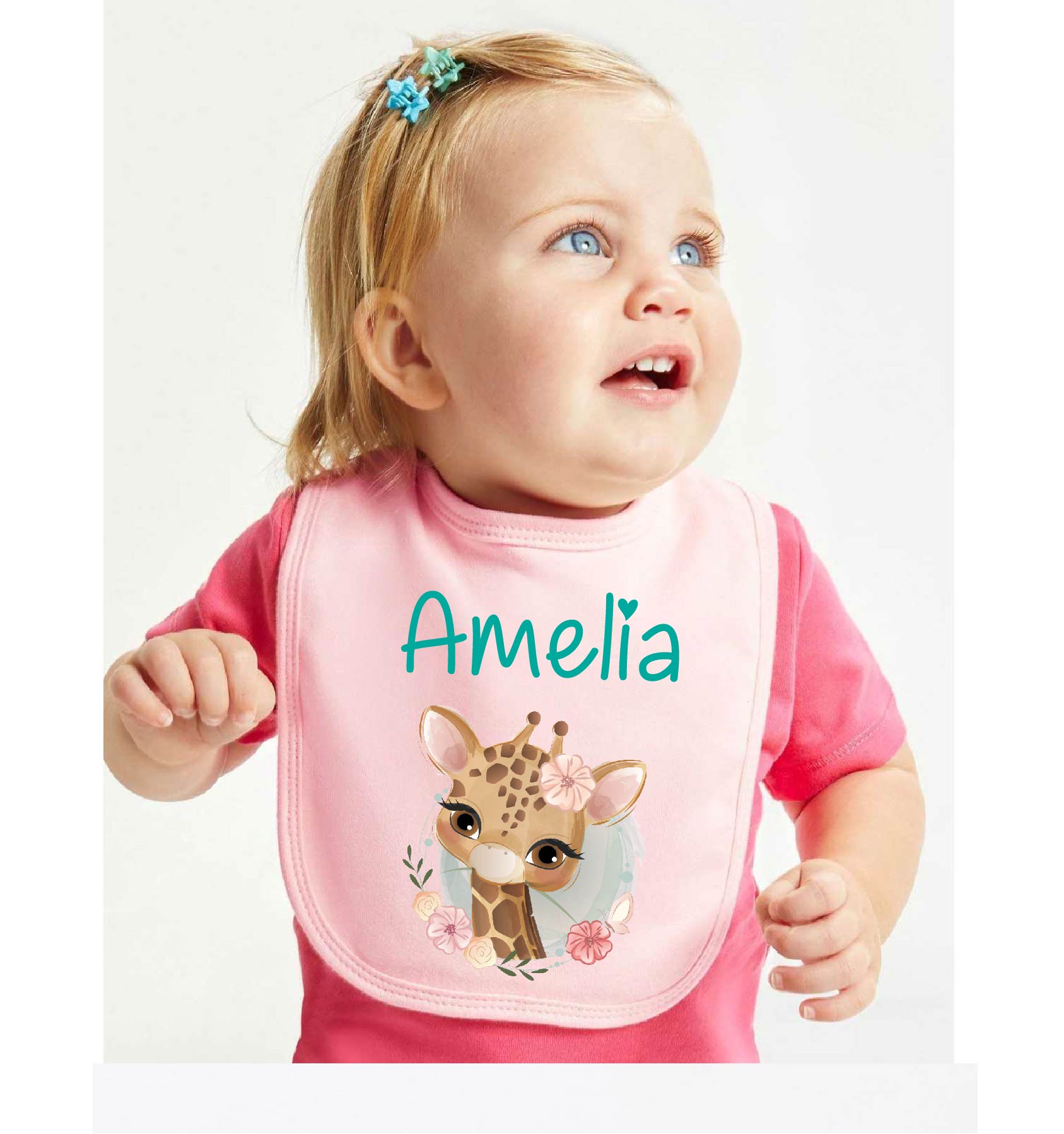 Bavaglino in Cotone organico Giraffa personalizzabile - Be Brave Boutique