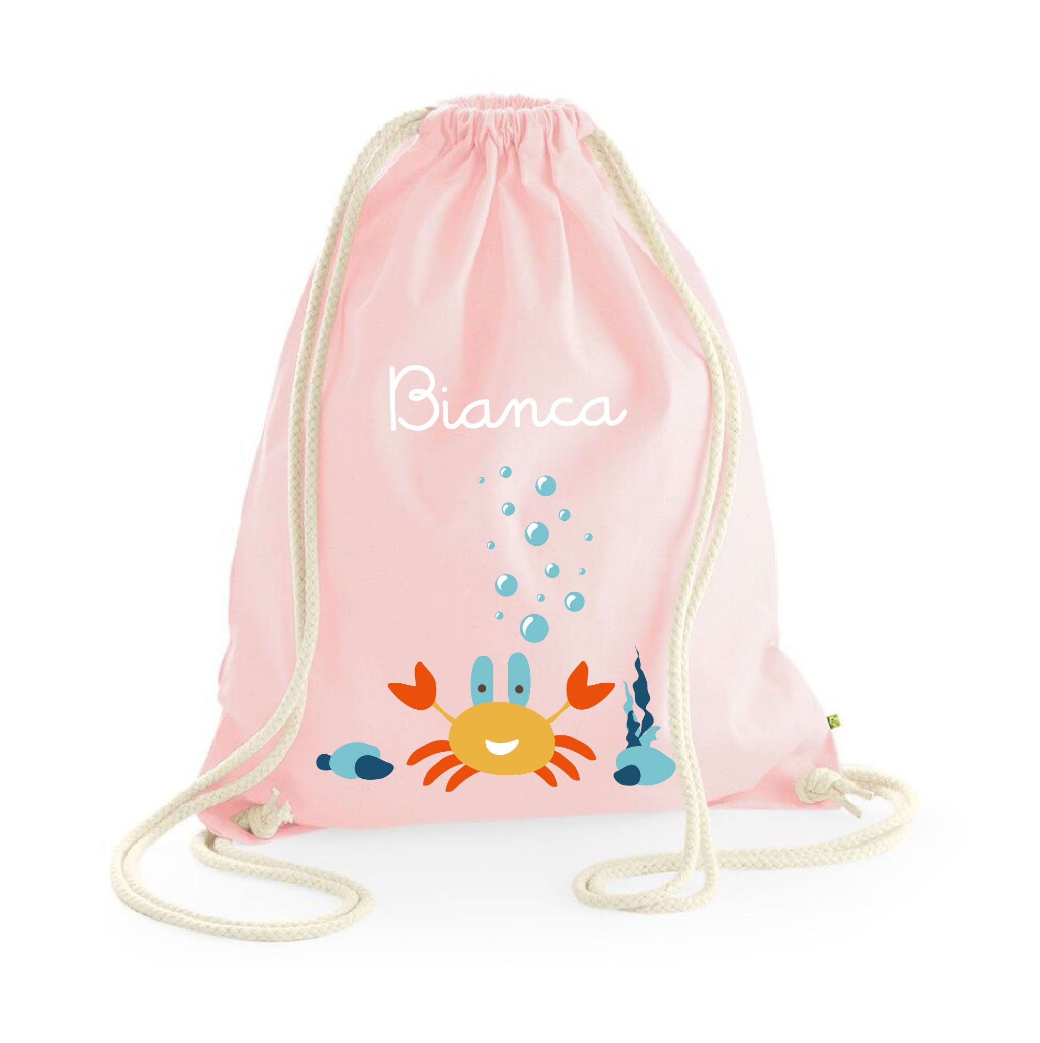 Zaino a sacca in cotone pesante granchietto - Be Brave Boutique