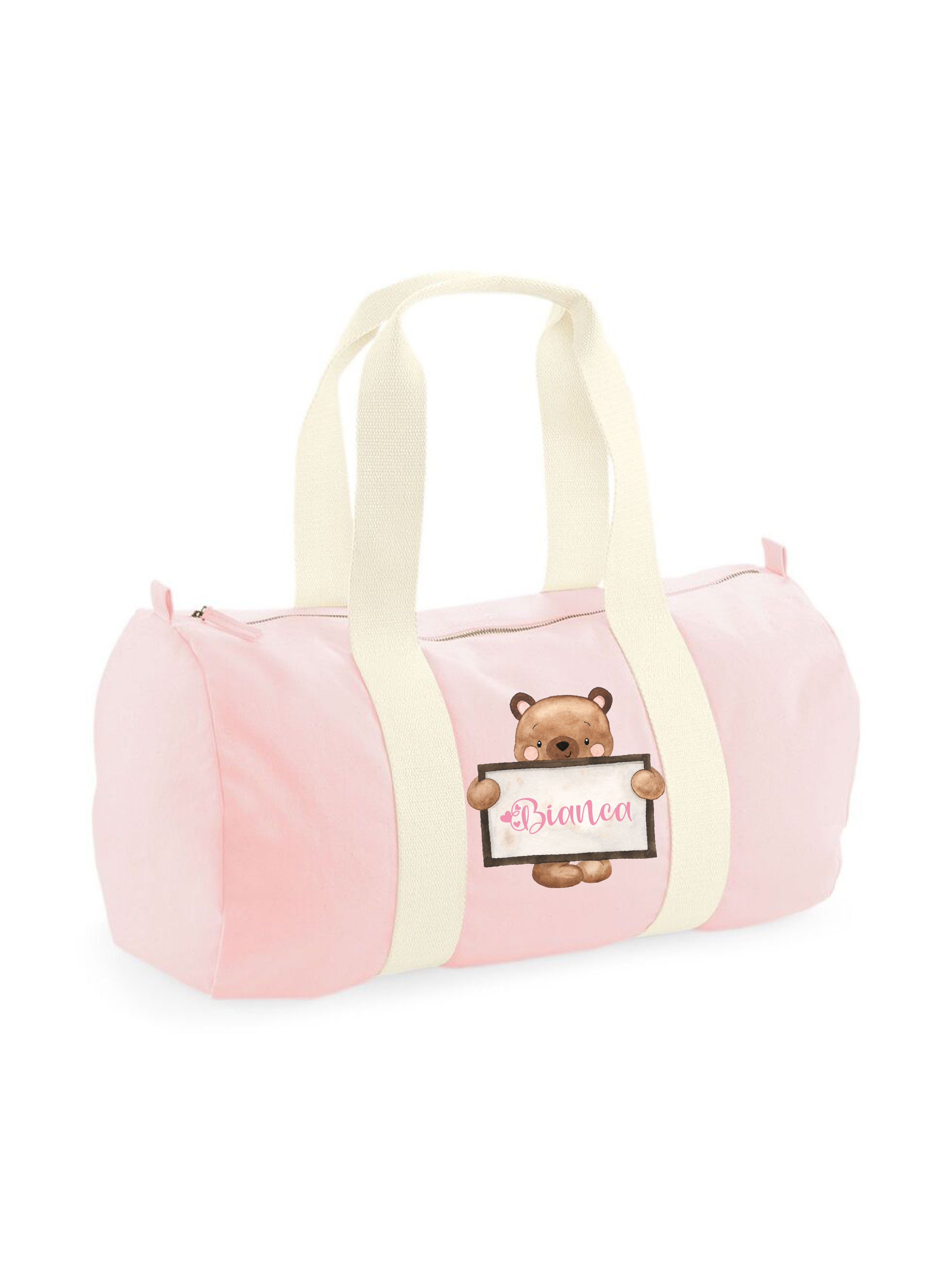 Borsone in cotone canvas personalizzato Orsetto Lavagna - Be Brave Boutique