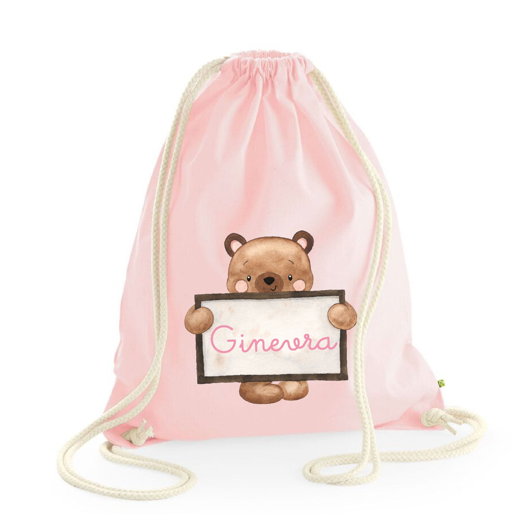 Zaino a sacca in cotone pesante Orsetto Lavagna - Be Brave Boutique