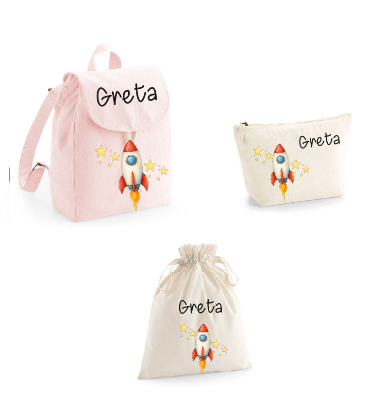 Set asilo Mini Zaino, Sacchetto cambi e beauty Razzo - Be Brave Boutique