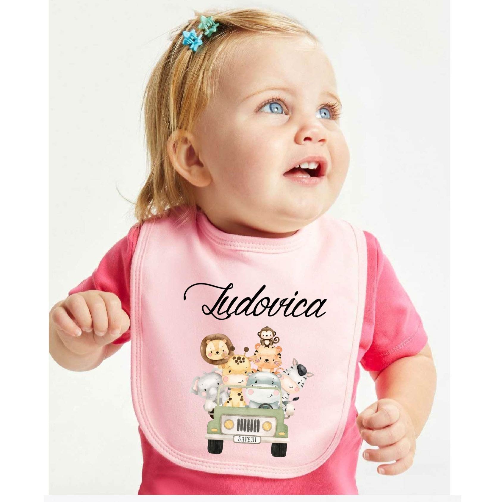Bavaglino Personalizzato con nome tema Safari - Be Brave Boutique