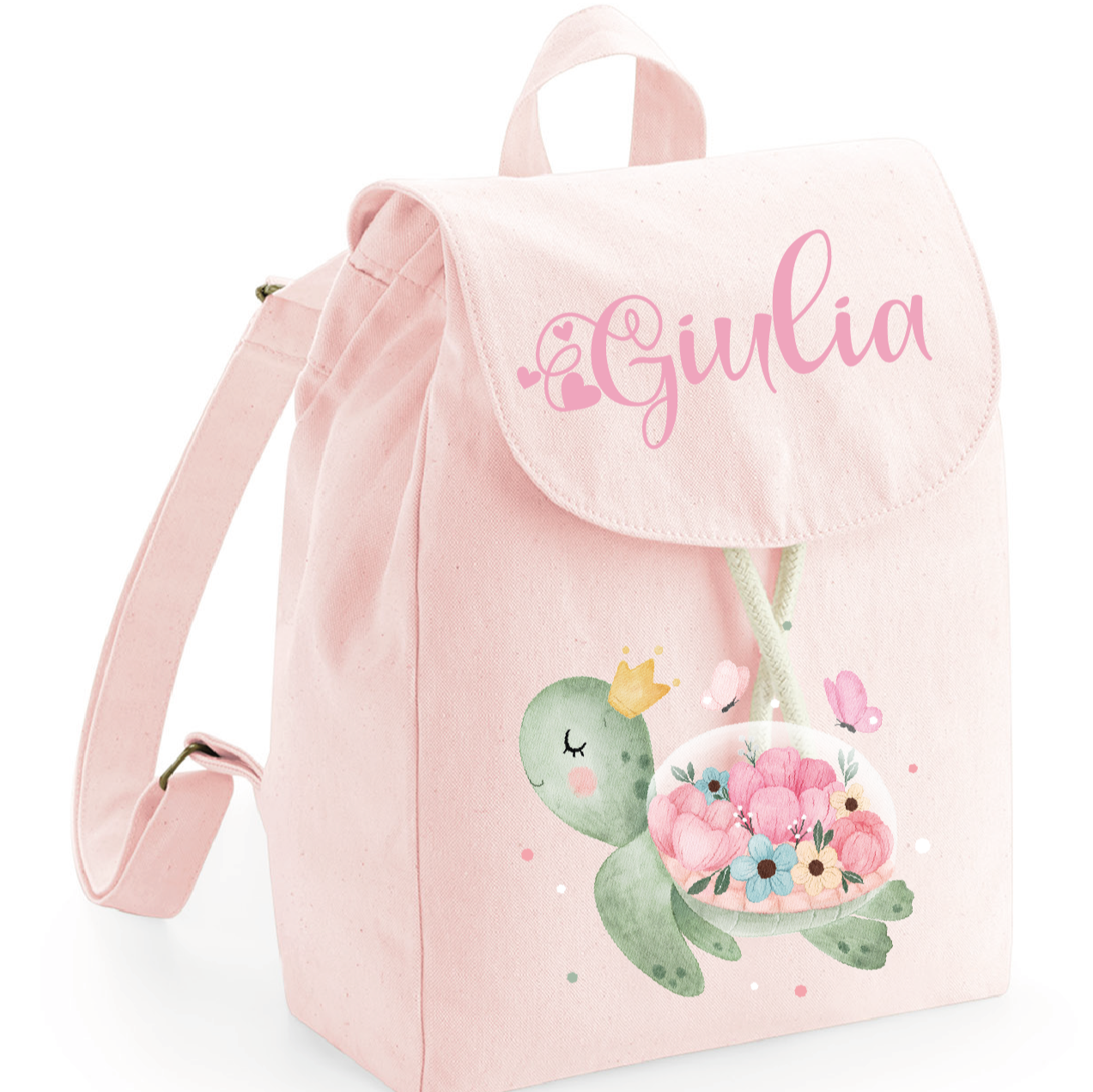 Mini Zaino in cotone Tartaruga Fiori - Be Brave Boutique