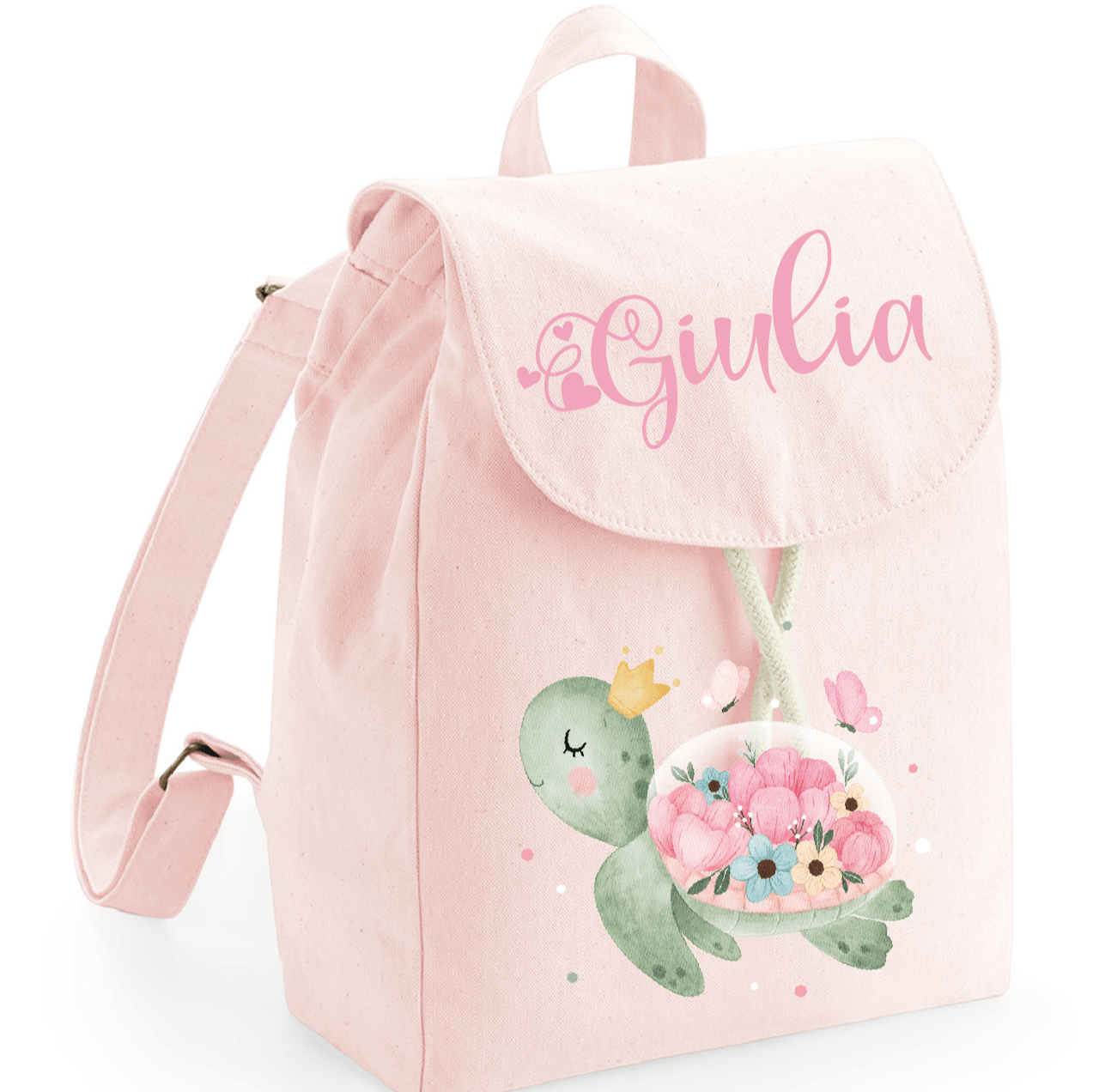 Mini Zaino in cotone Tartaruga Fiori - Be Brave Boutique