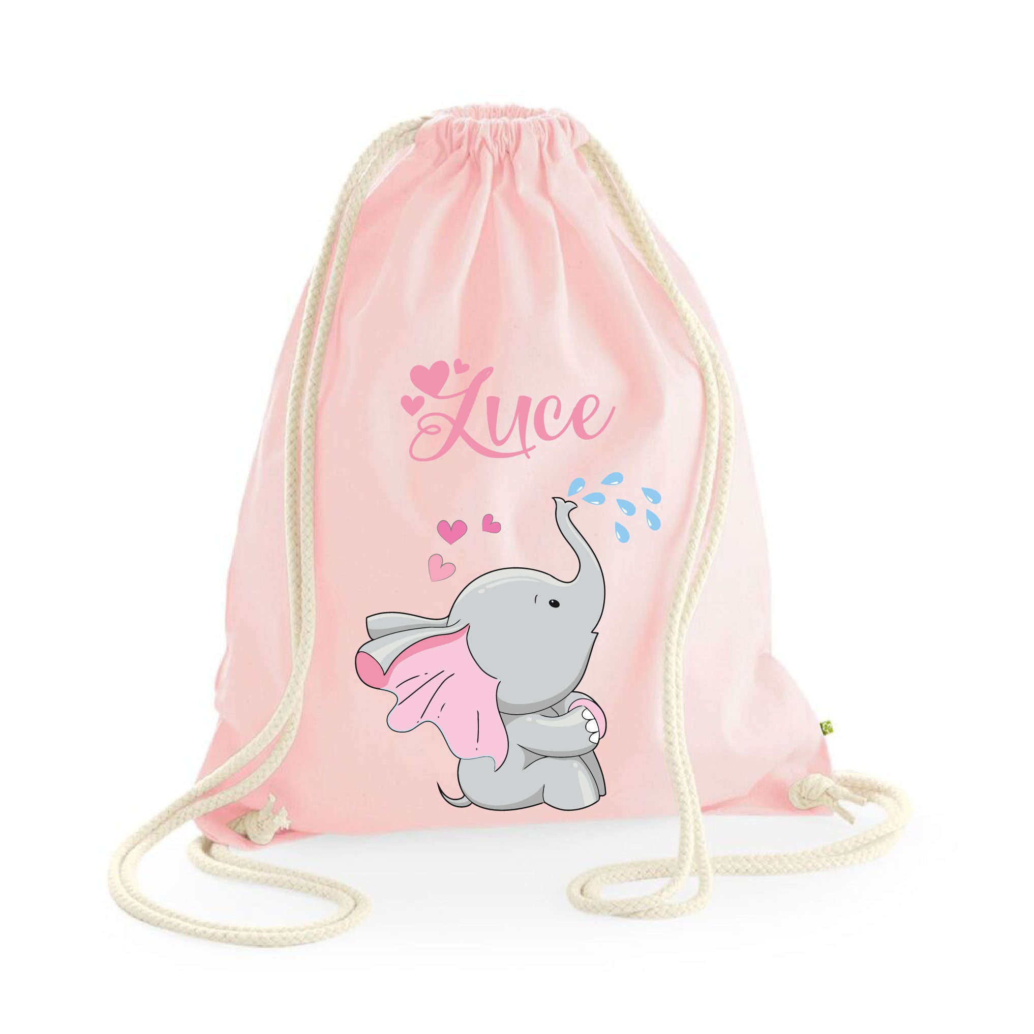 Zaino a sacca in cotone pesante Elefantina Gocce - Be Brave Boutique