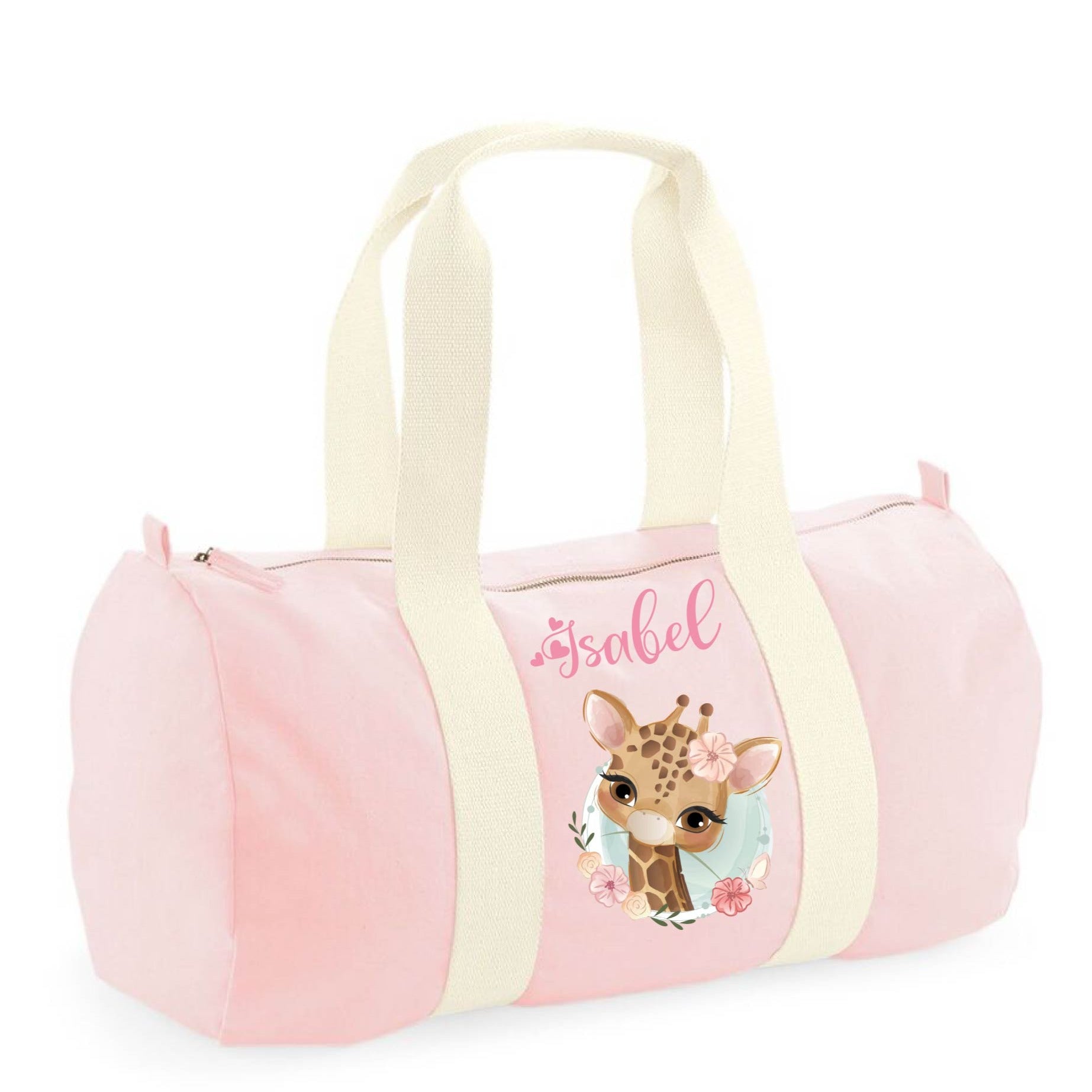 Borsone Baby in cotone canvas stampa Giraffa personalizzato con nome - Be Brave Boutique
