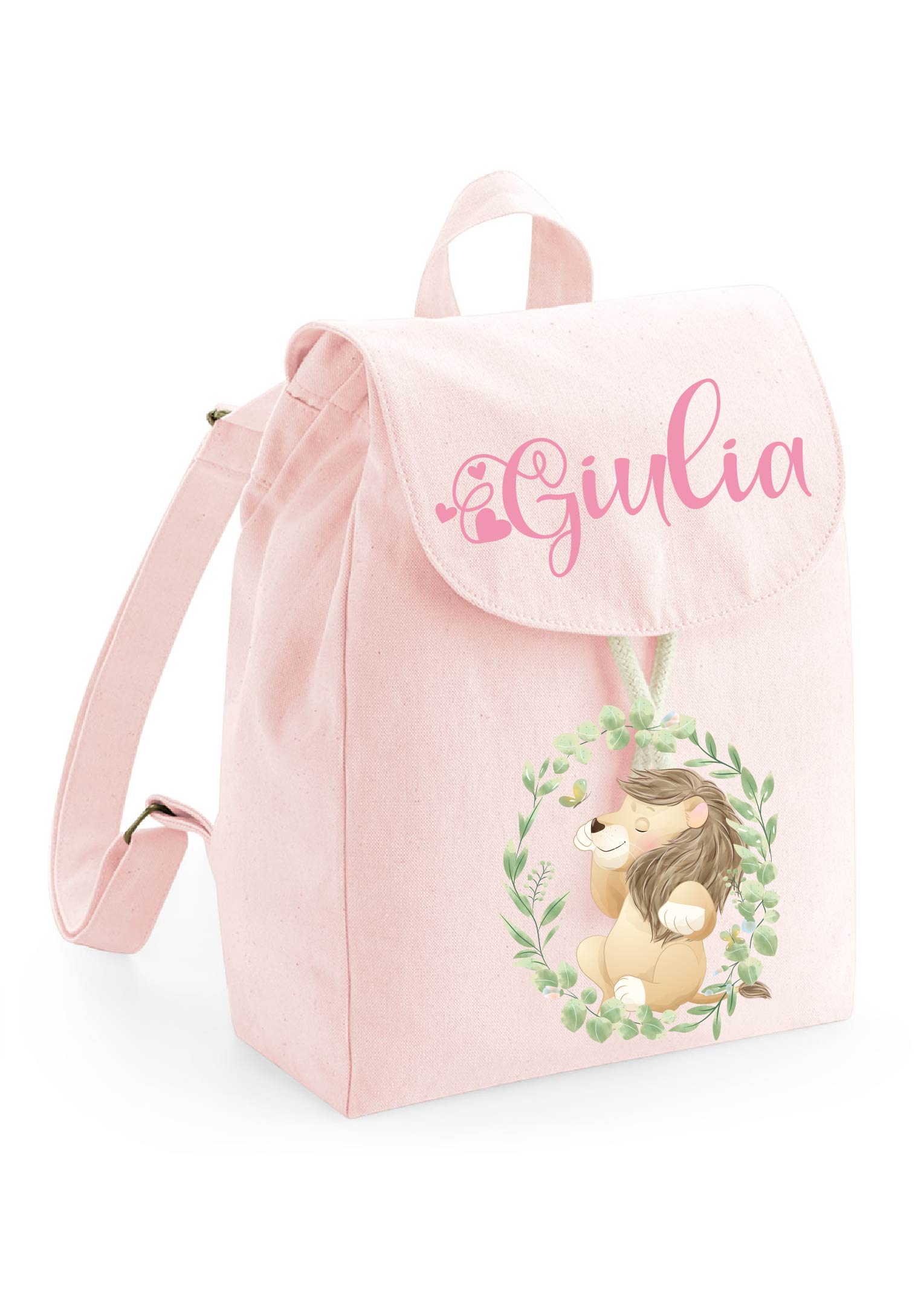 Mini Zaino in cotone Leone in cornice - Be Brave Boutique