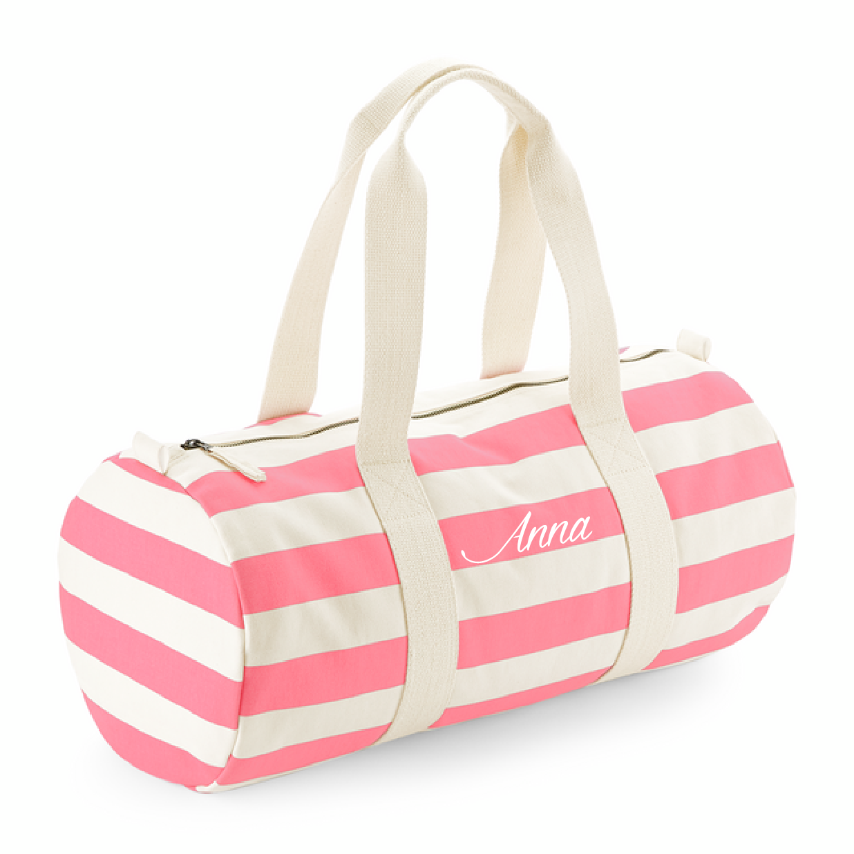 Borsone in cotone canvas a righe personalizzabile disponibile in 3 varianti di colore - Be Brave Boutique