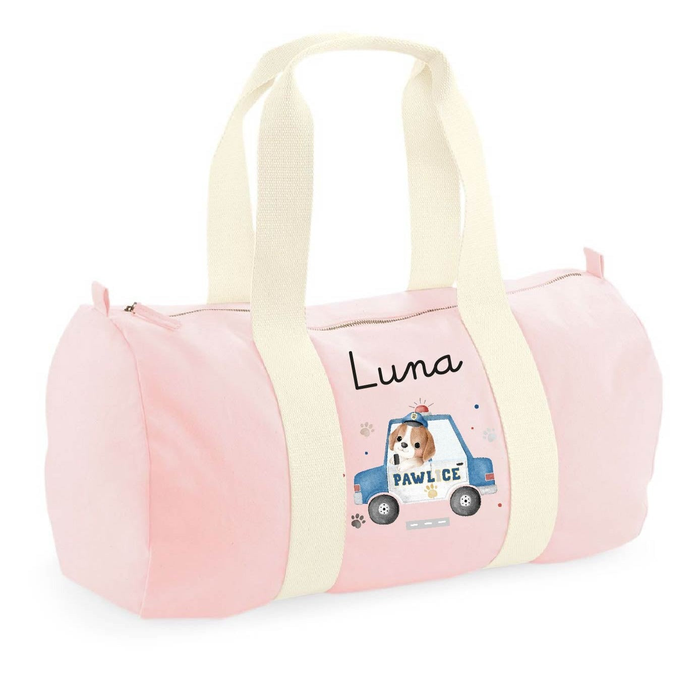 Borsone in cotone canvas personalizzato Cagnolino Pawlice - Be Brave Boutique