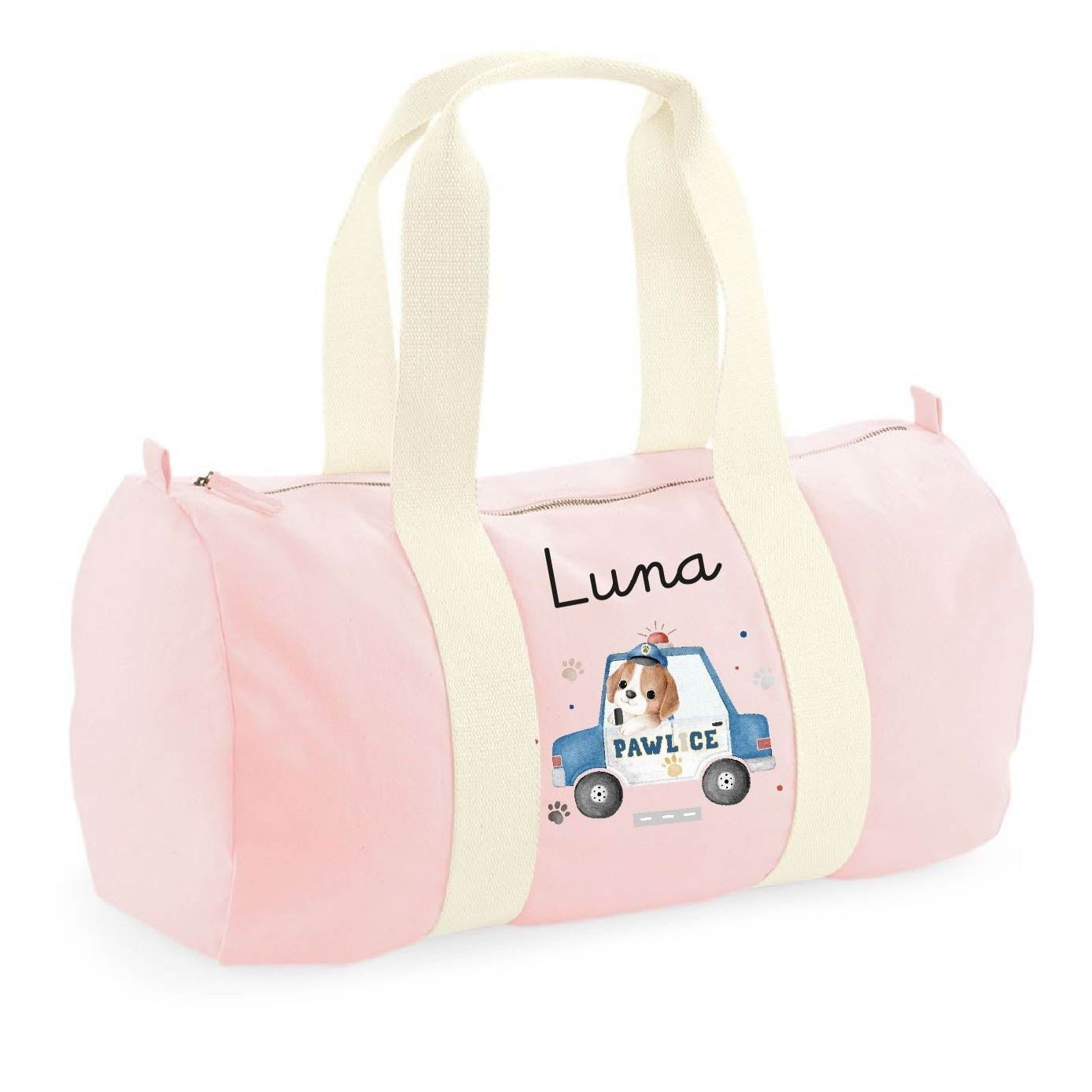 Borsone in cotone canvas personalizzato Cagnolino Pawlice - Be Brave Boutique