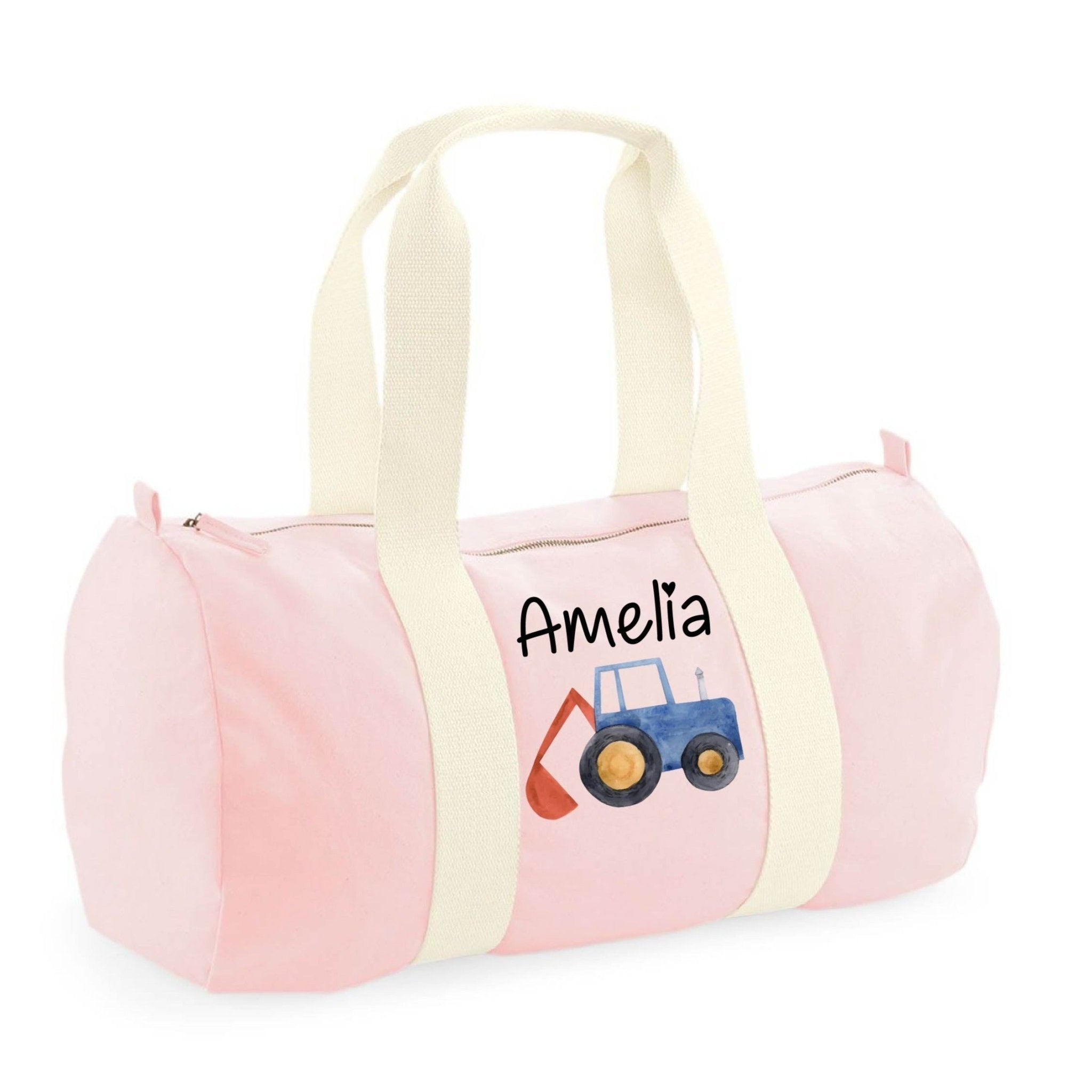 Borsone in cotone canvas personalizzato Trattore/Ruspa - Be Brave Boutique