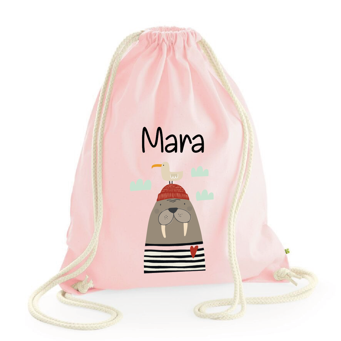 Zaino a sacca in cotone pesante Tricheco - Be Brave Boutique