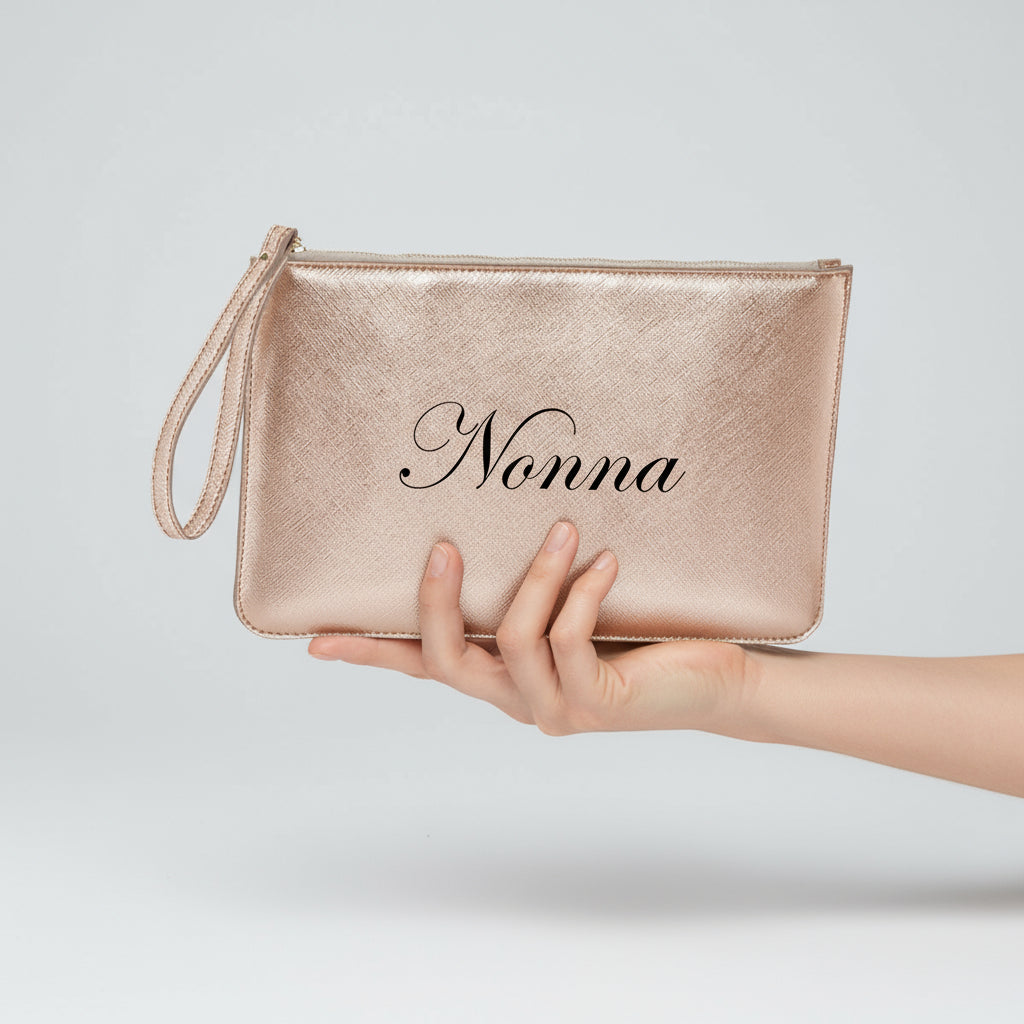 Pochette con anello piatta in simil pelle personalizzabile 13 colori disponibili - Be Brave Boutique