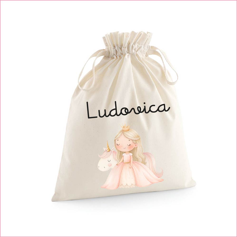 Sacchetti primi cambi/Organizer personalizzabili Principessa Unicorno - Be Brave Boutique