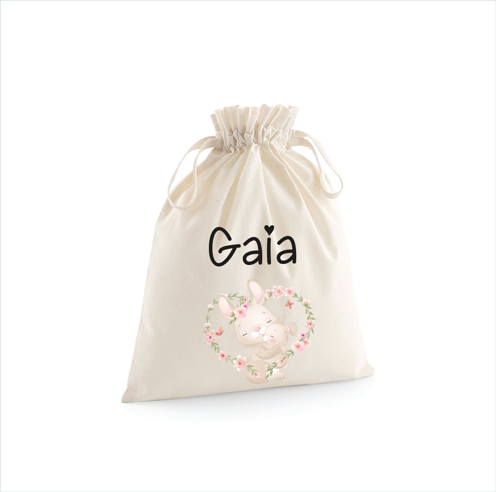 Sacchetto Nascita Neonato Personalizzato – Ideale per Cambio, Ospedale e Asilo Dolce Coniglietto