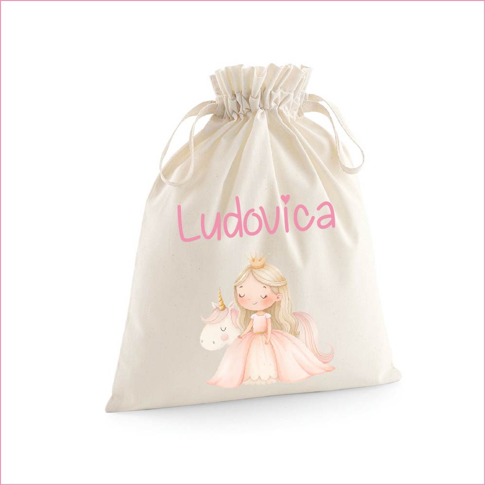 Sacchetti primi cambi/Organizer personalizzabili Principessa Unicorno - Be Brave Boutique