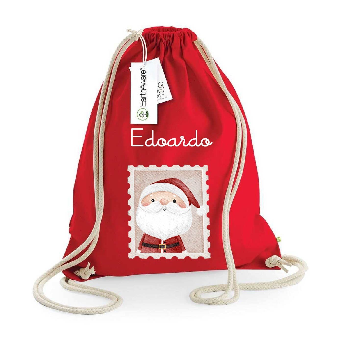 Zaino a sacca in cotone pesante Babbo Natale/Renna - Be Brave Boutique