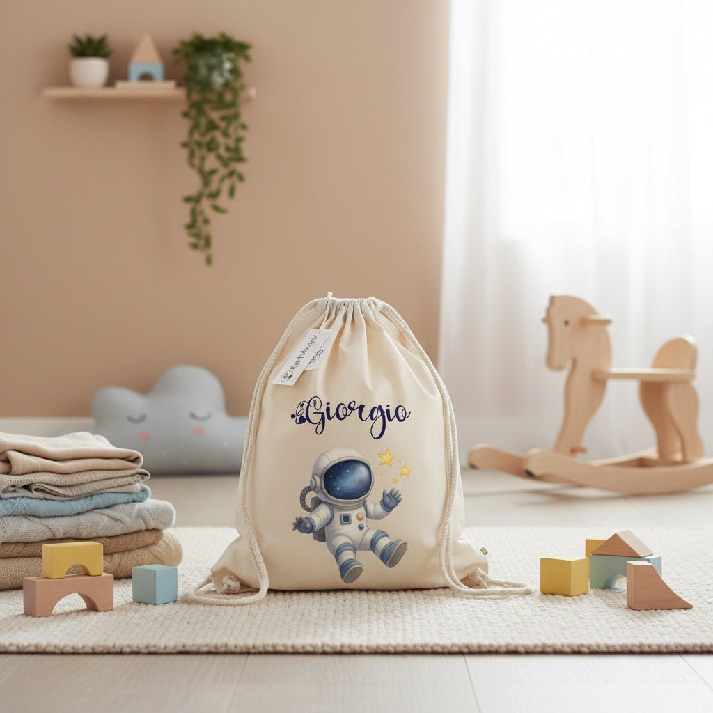 Zaino a sacca in cotone pesante Astronauta - Be Brave Boutique