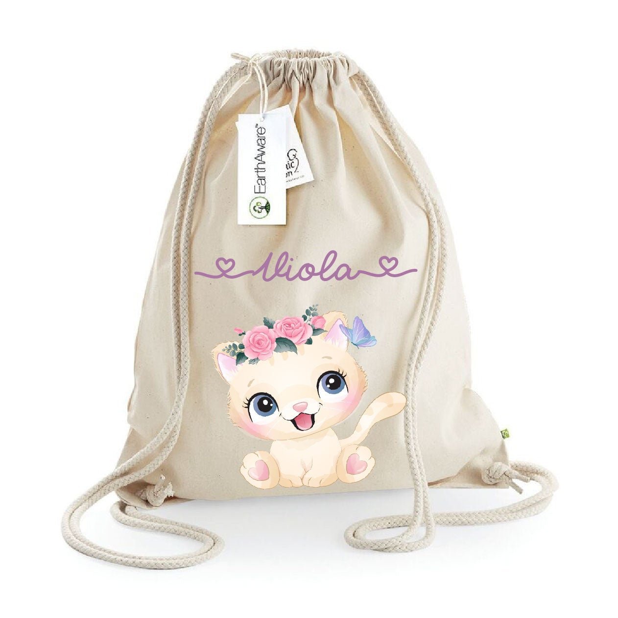 Zaino a sacca in cotone pesante Gatta - Be Brave Boutique