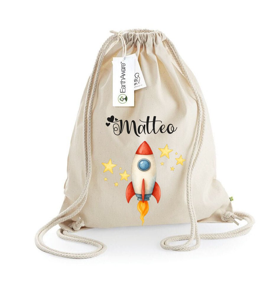 Zaino a sacca in cotone pesante Razzo - Be Brave Boutique